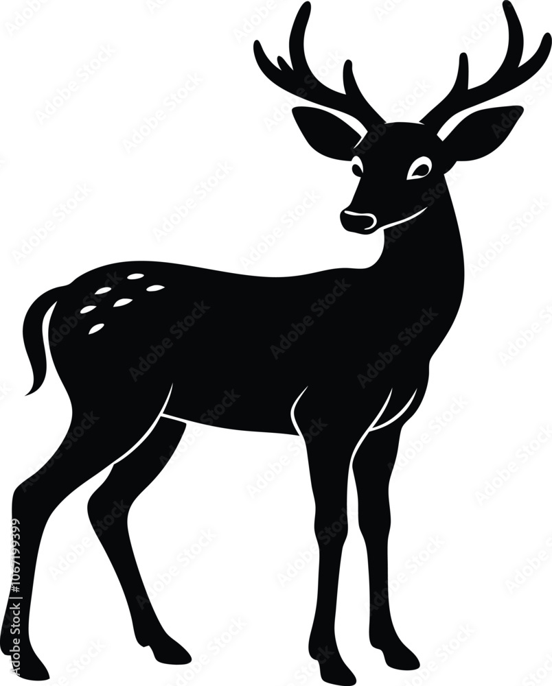 Obraz premium Vector Silhouette Marsh Deer 
