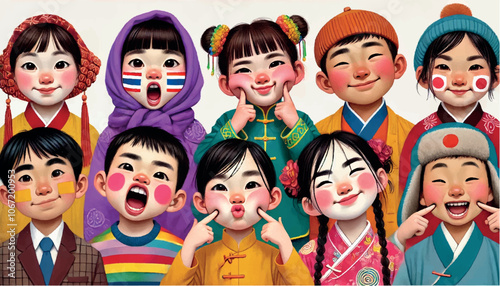 group of children. International friendship 