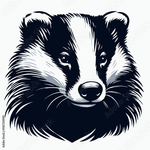 badger head silhouette  vector