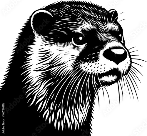 otter head silhouette  vector