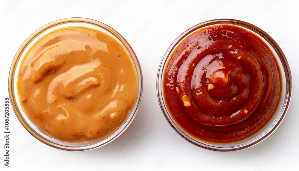 burger sauce in the bowl top view isolate on White background burger sauce in the bowl top view isolate on White background
