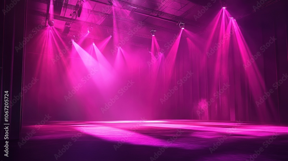Concert Atmosphere - Engaging concert environment with bright, purple lights filling the stage. Concert Atmosphere - Engaging concert environment with bright, purple lights filling the stage.