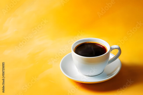 Cup of coffee with background Yellow