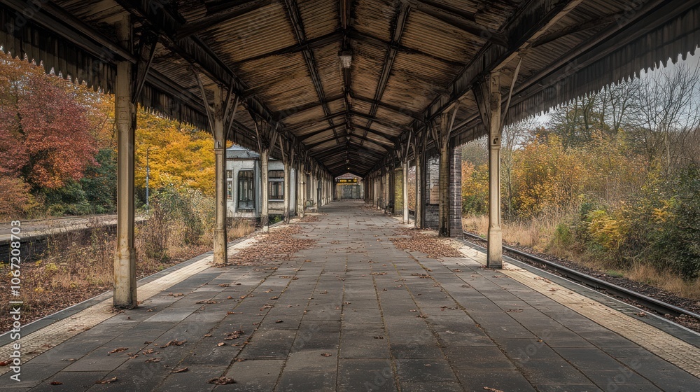 Deserted Station - Abandoned, empty station with weathered platforms and an eerie atmosphere. Deserted Station - Abandoned, empty station with weathered platforms and an eerie atmosphere.