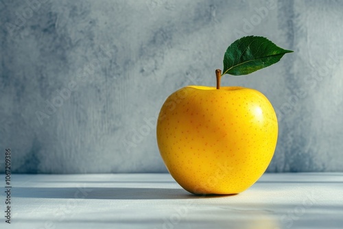 Yellow fruit standing alone on bright background, full clarity photo