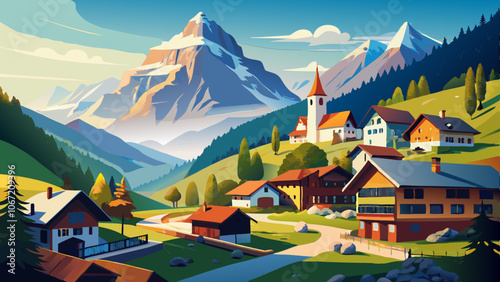 Mountain village Lauterbrunnen, Switzerland