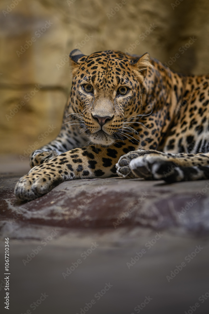 Obraz premium Ceylon leopard in head detail. 