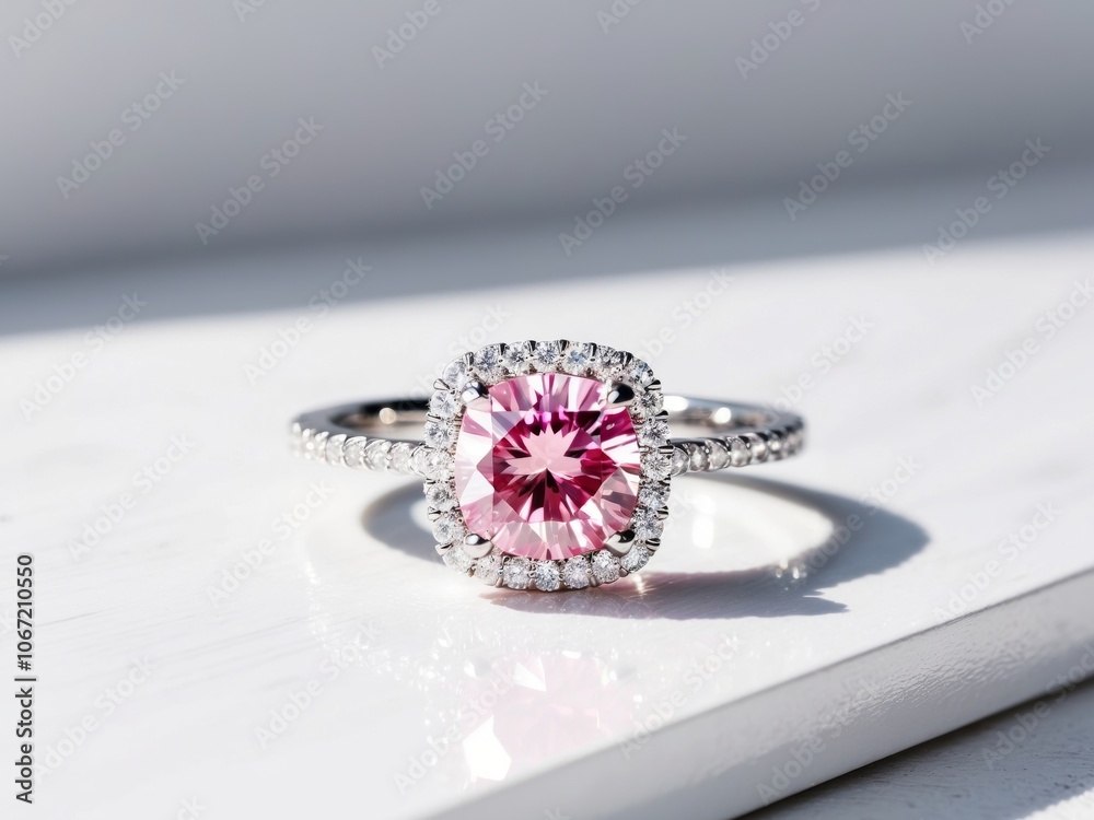 Pink Diamond Engagement Ring with Diamonds. Pink Diamond Engagement Ring with Diamonds.