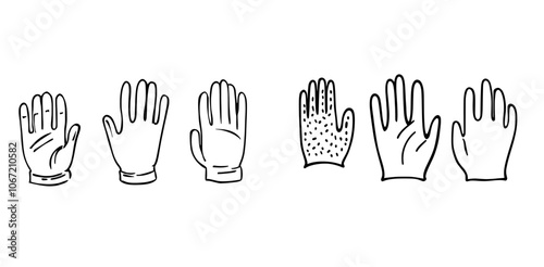 Working protective glove in modern format. Construction tool, hand work.