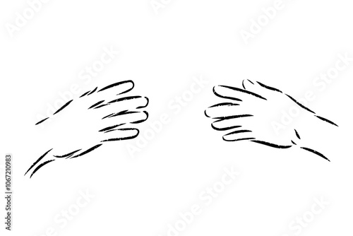Concept of love, helping hands, caring, community, togetherness, symbolism, culture and history. A continuous line art of helping hands. Hope.
