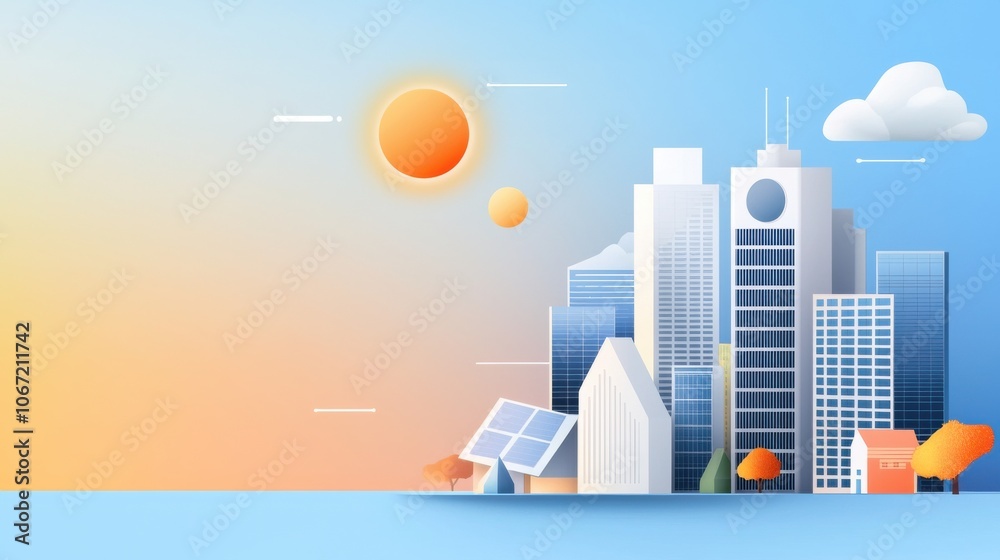 Fototapeta premium Futuristic City with Smart Energy Solutions
