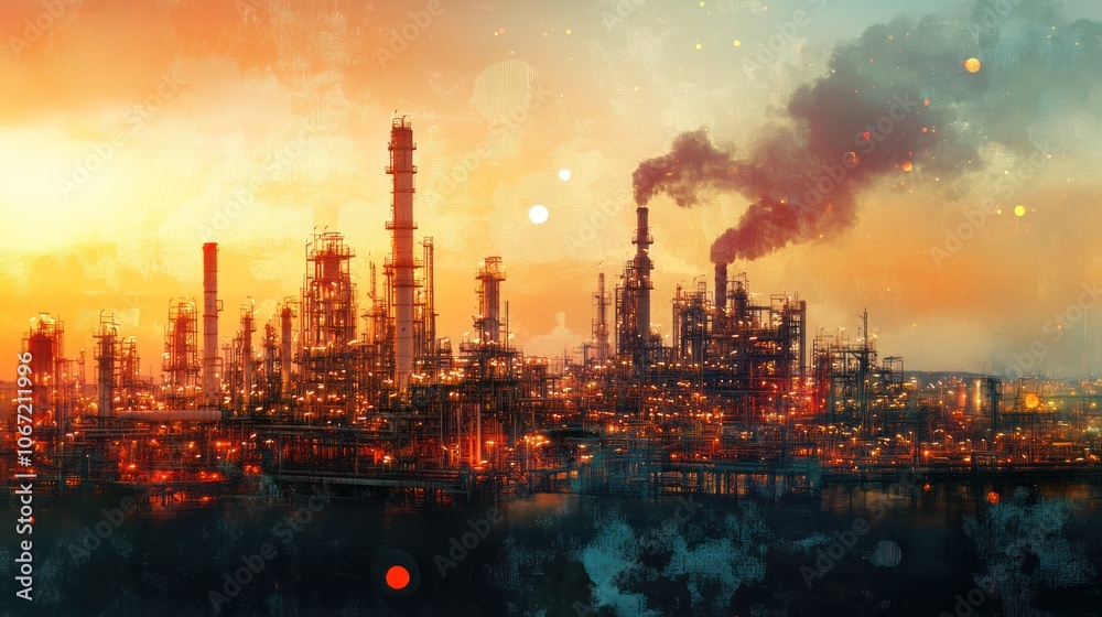 Industrial Sunset with Smoke Industrial Sunset with Smoke