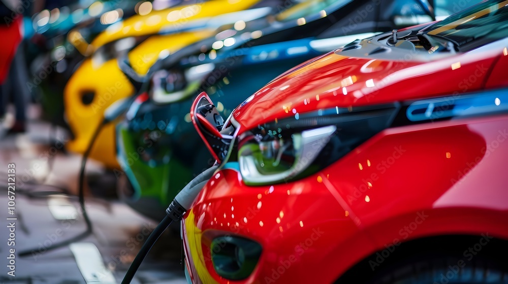 Vibrant Automotive Showcase:An Array of Colorful Cars in a Dealership Setting Vibrant Automotive Showcase:An Array of Colorful Cars in a Dealership Setting
