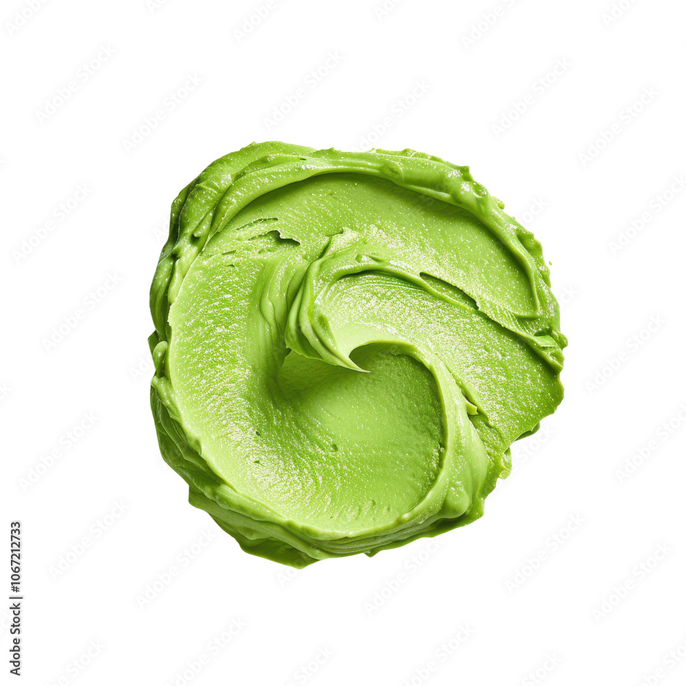 Fototapeta premium Creamy avocado spread on a white isolate background.