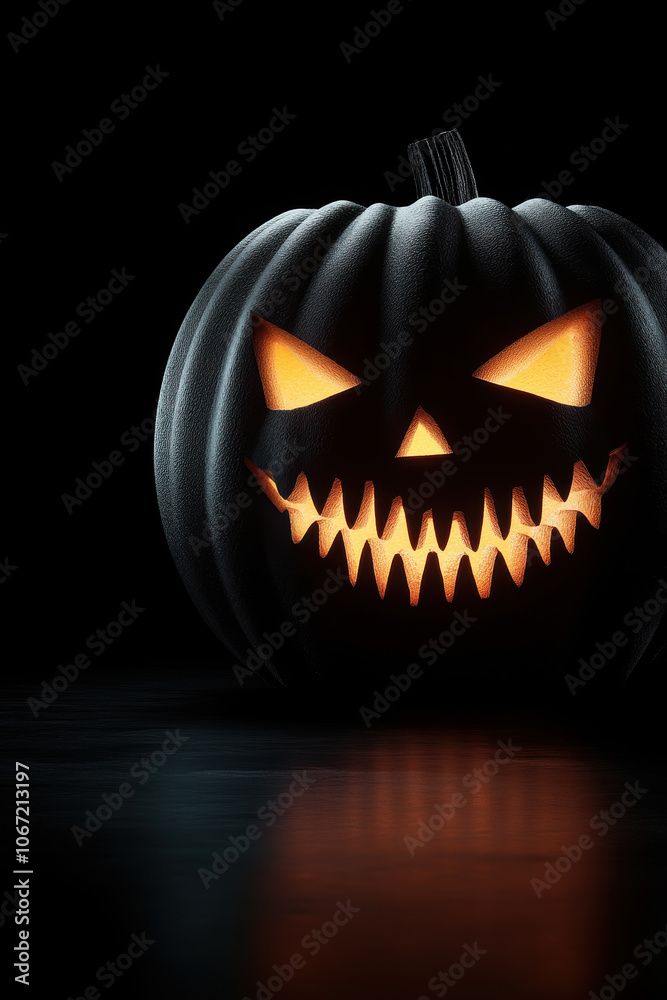 Spooky Halloween Pumpkin in the Dark Spooky Halloween Pumpkin in the Dark