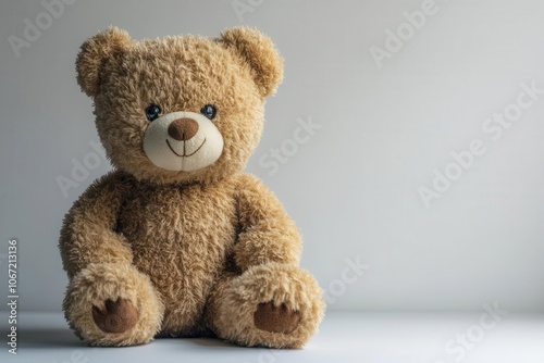 a cute brown teddy bear sits adorably against a pure white background its soft fur and friendly expression inviting warmth and nostalgia embodying childhood comfort and joy