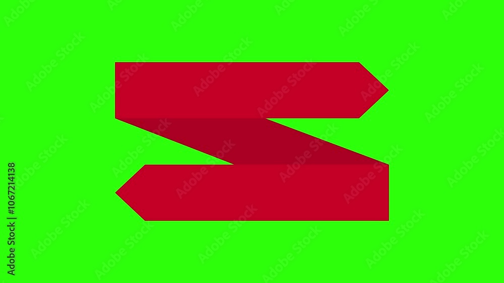 Ribbon Element Illustration on Green Background Ribbon Element Illustration on Green Background