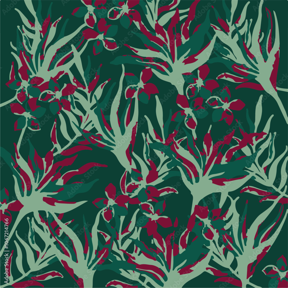 custom made wallpaper toronto digitalbotanical floral vector seamless pattern with roses herbs and leaves big set background with flowers