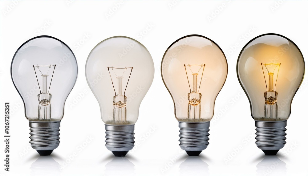 Collection of light bulb set energy saving on isolate White background, PNG Collection of light bulb set energy saving on isolate White background, PNG
