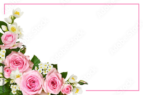 Pink roses, jasmine and spi...