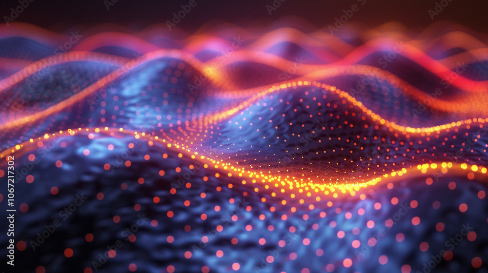 A colorful wave of light with a blue and purple section. The colors are bright and vibrant, creating a sense of energy and excitement A colorful wave of light with a blue and purple section. The colors are bright and vibrant, creating a sense of energy and excitement