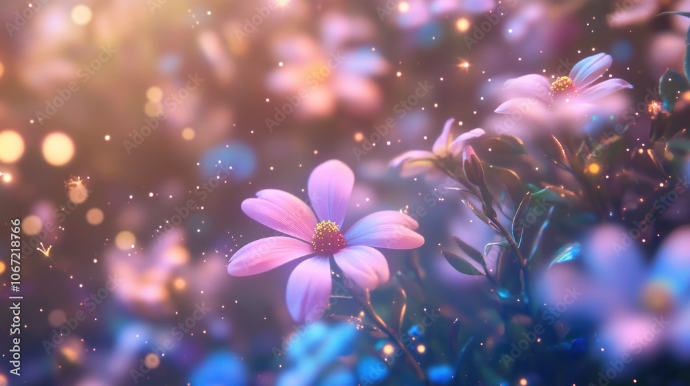 Galaxy of Flowers - A fantasy galaxy filled with pastel-colored flowers and glowing stars. Galaxy of Flowers - A fantasy galaxy filled with pastel-colored flowers and glowing stars.