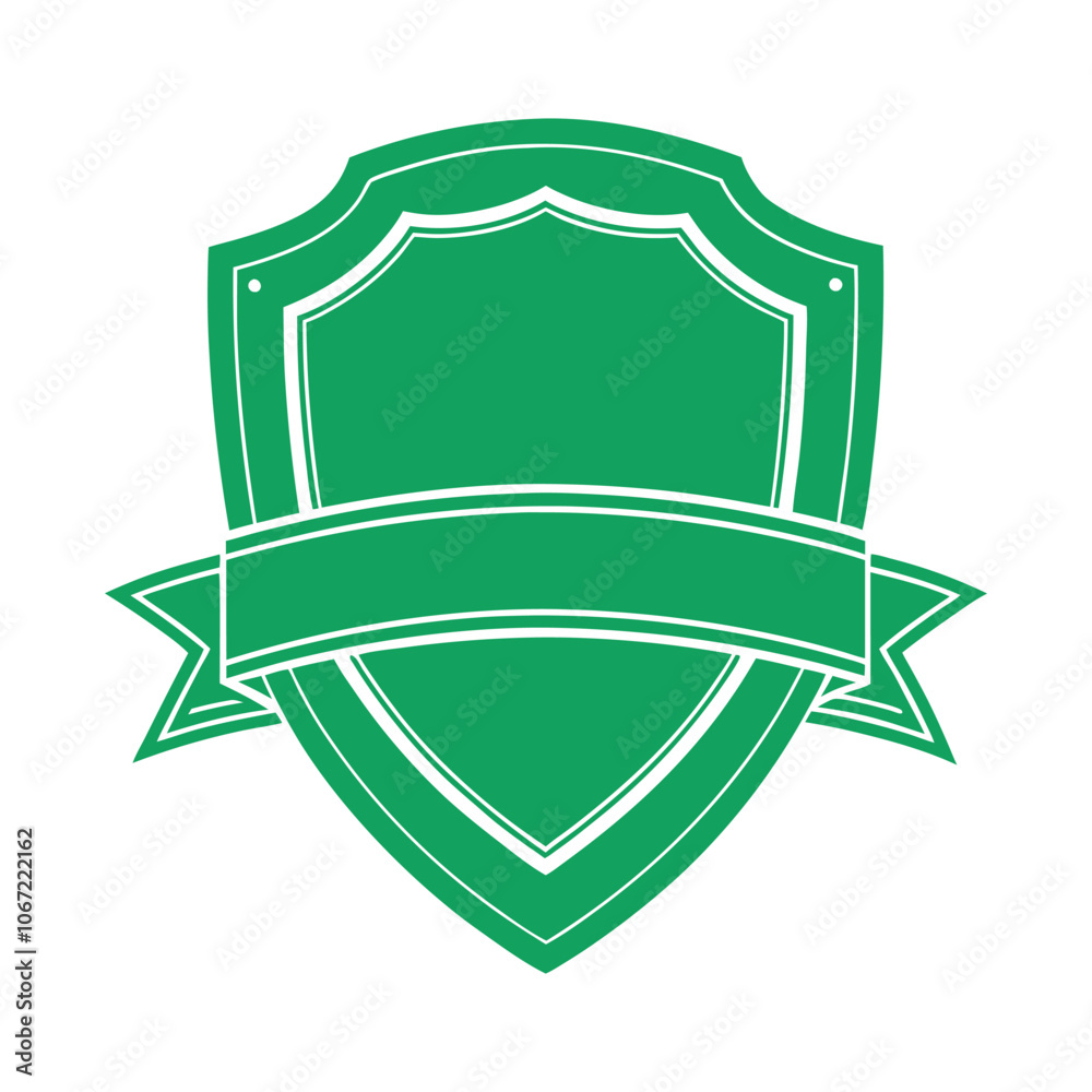 Elegant Shield and Ribbon Vector Illustration - Classic Emblem, Badge, and Crest Design for Protection, Honor, and Branding Elegant Shield and Ribbon Vector Illustration - Classic Emblem, Badge, and Crest Design for Protection, Honor, and Branding
