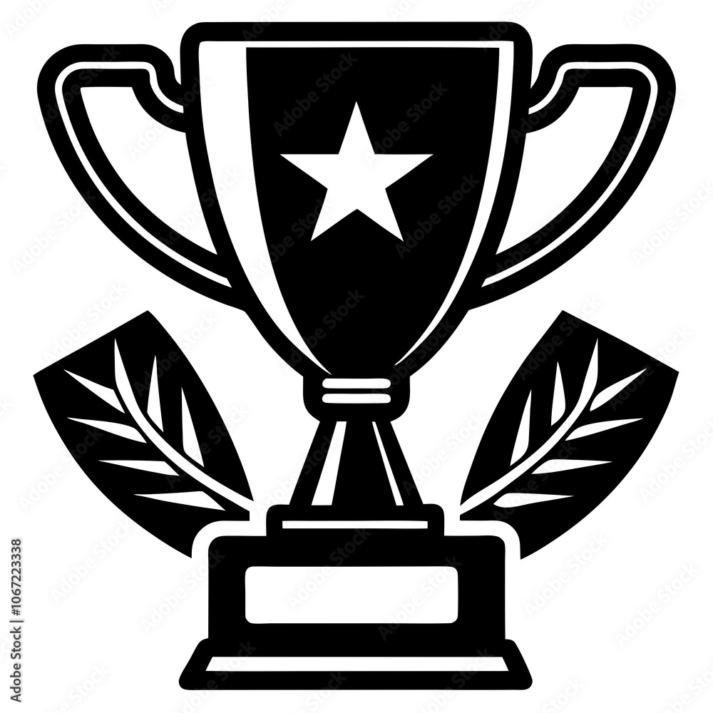 Trophy Cup, Winner Cup Silhouette Black Vector Trophy Cup, Winner Cup Silhouette Black Vector