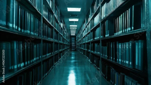 The FBI's Vault: A secured area lined with floor-to-ceiling shelves filled with classified files and evidence storage
