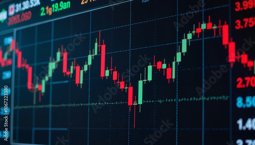 Stock market chart with red and green candlesticks