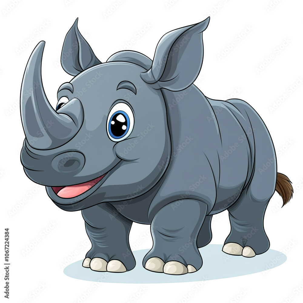 Fototapeta premium Cute Cartoon Rhino