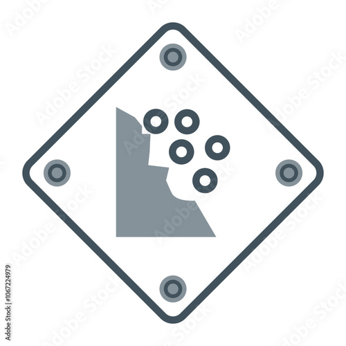 Falling Rocks Vector Icon Design