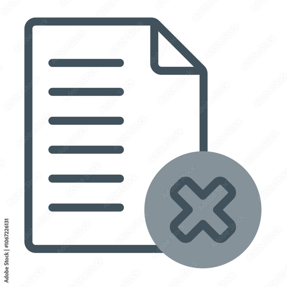 Delete File Vector Icon Design