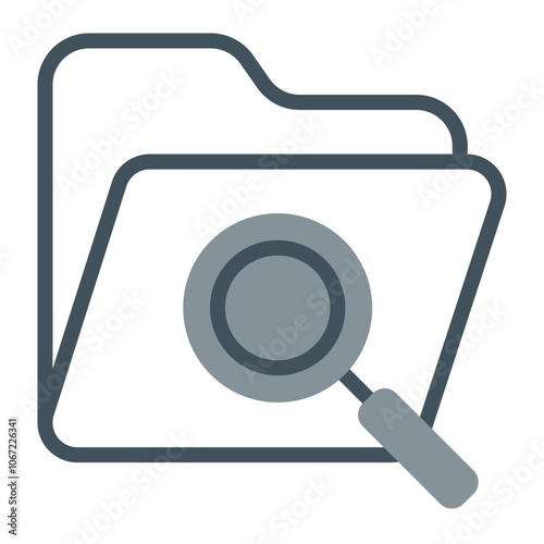 Folder Search Vector Icon Design