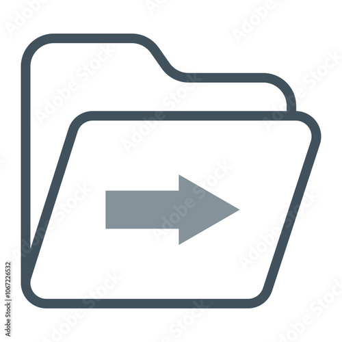 Folder Move Vector Icon Design
