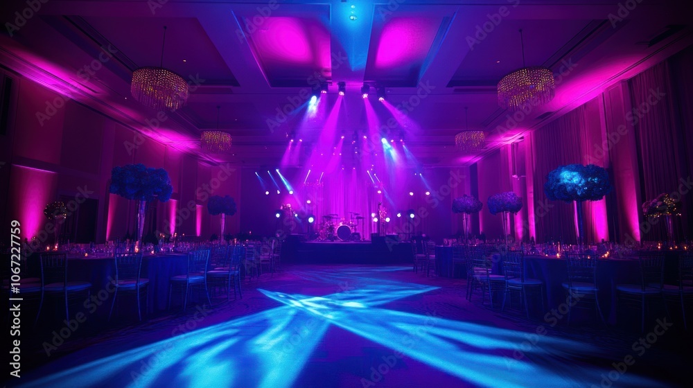 Obraz premium Lighting Effects - Dynamic lighting effects with hues of purple and blue, creating a bold and electrifying vibe.