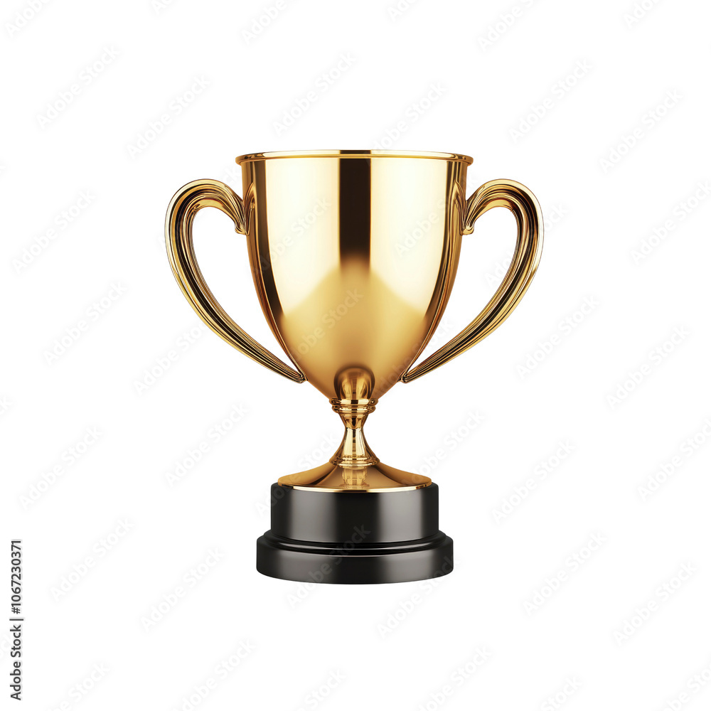 Golden Trophy Cup on Black Base Golden Trophy Cup on Black Base