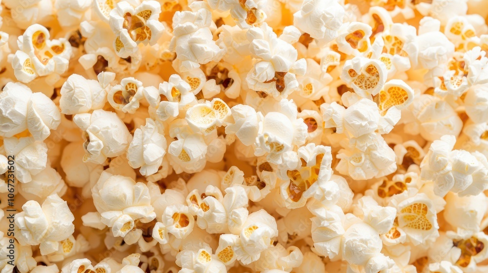 Close-up of fluffy, buttery popcorn kernels scattered on a surface, perfect for movie nights, snacks, and culinary presentations. Close-up of fluffy, buttery popcorn kernels scattered on a surface, perfect for movie nights, snacks, and culinary presentations.