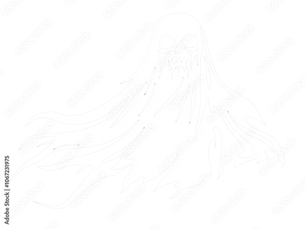 a white ghost with a skull on it a white ghost with a skull on it
