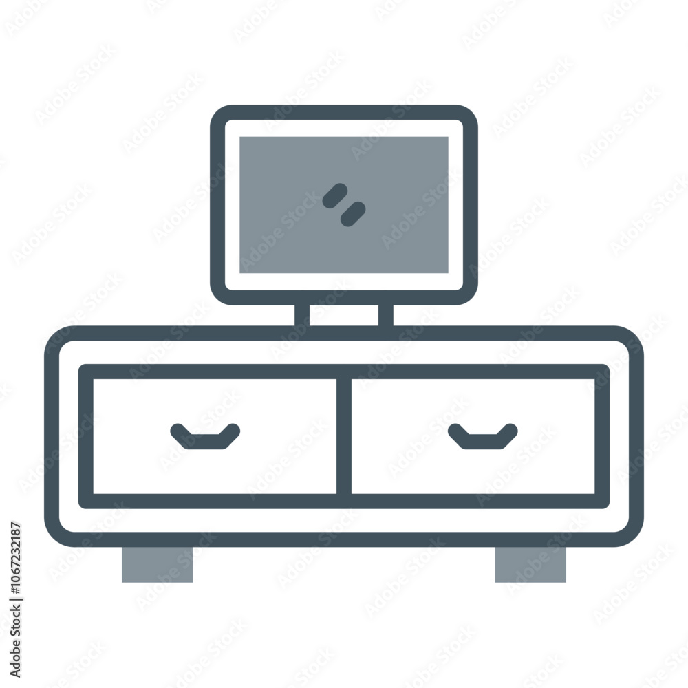 Tv Table Vector Icon Design Tv Table Vector Icon Design