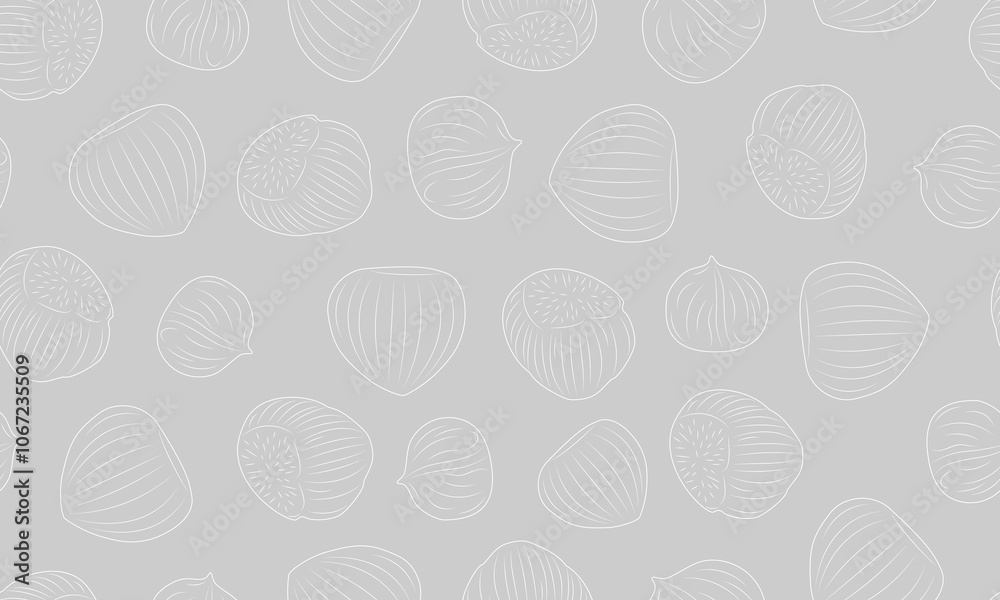 contour pattern with hazelnuts on a gray background contour pattern with hazelnuts on a gray background