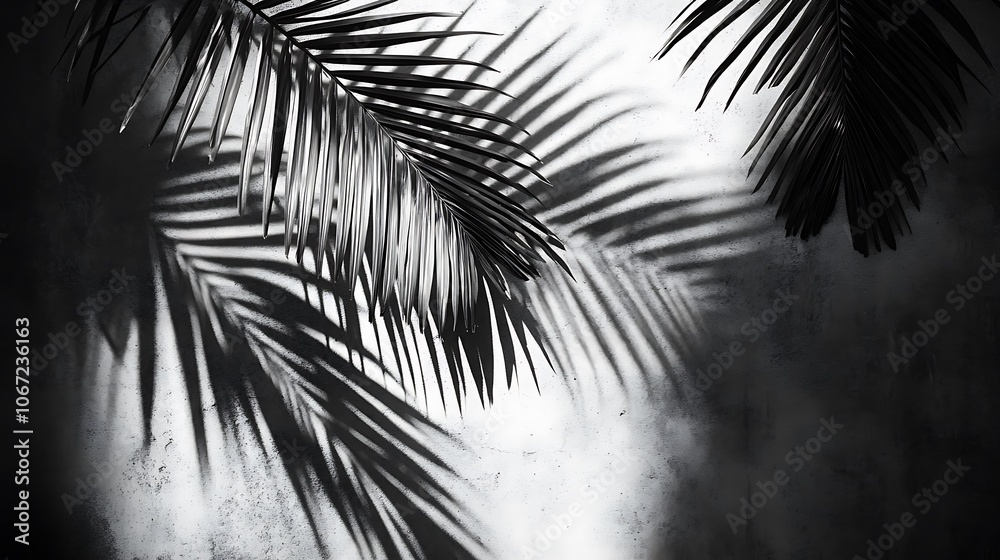 Obraz premium Explore the intricate shadows of tropical palm leaves