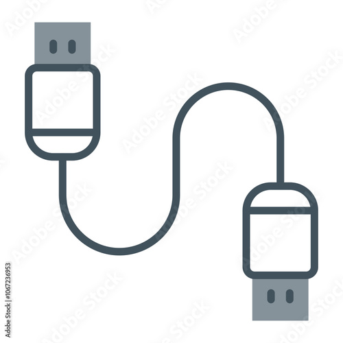 Usb Cable Vector Icon Design