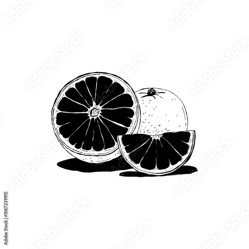 Abstract fruits vector black ink . Modern trendyи minimal style. Exotic Healthy Food. Hand drawn design for wallpaper, wall decor, print, postcard, cover, template, banner.