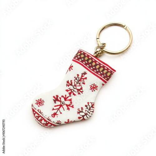 Miniature Christmas stocking keychain