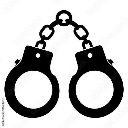 Handcuff Silhouette vector illustration