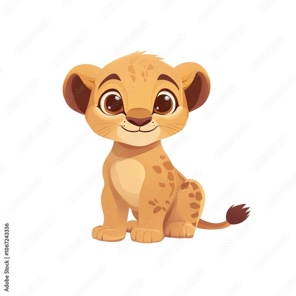 Fototapeta premium Cute Lion Cub Illustration