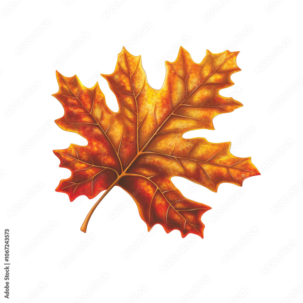 Obraz premium Autumn Maple Leaf with Red and Yellow Hues