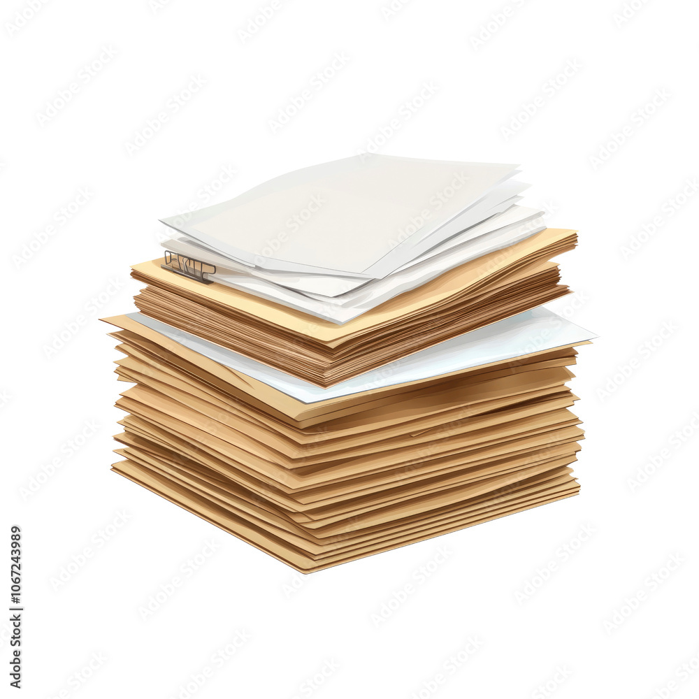 Stack of Paper Files and Folders Stack of Paper Files and Folders