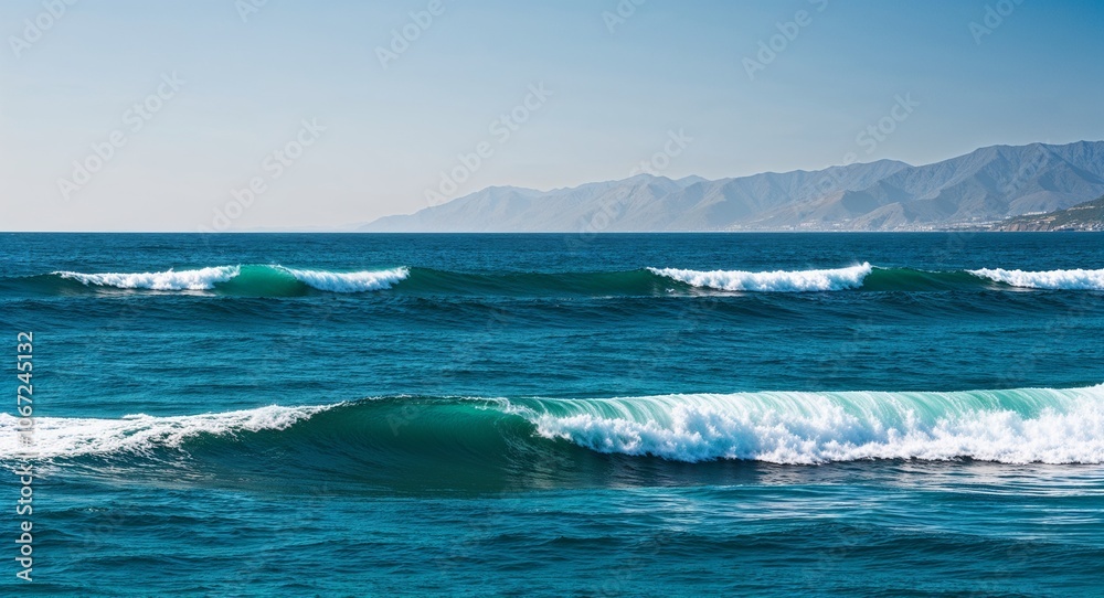 Ocean waves background to suggest freshness and coastal elegance Ocean waves background to suggest freshness and coastal elegance